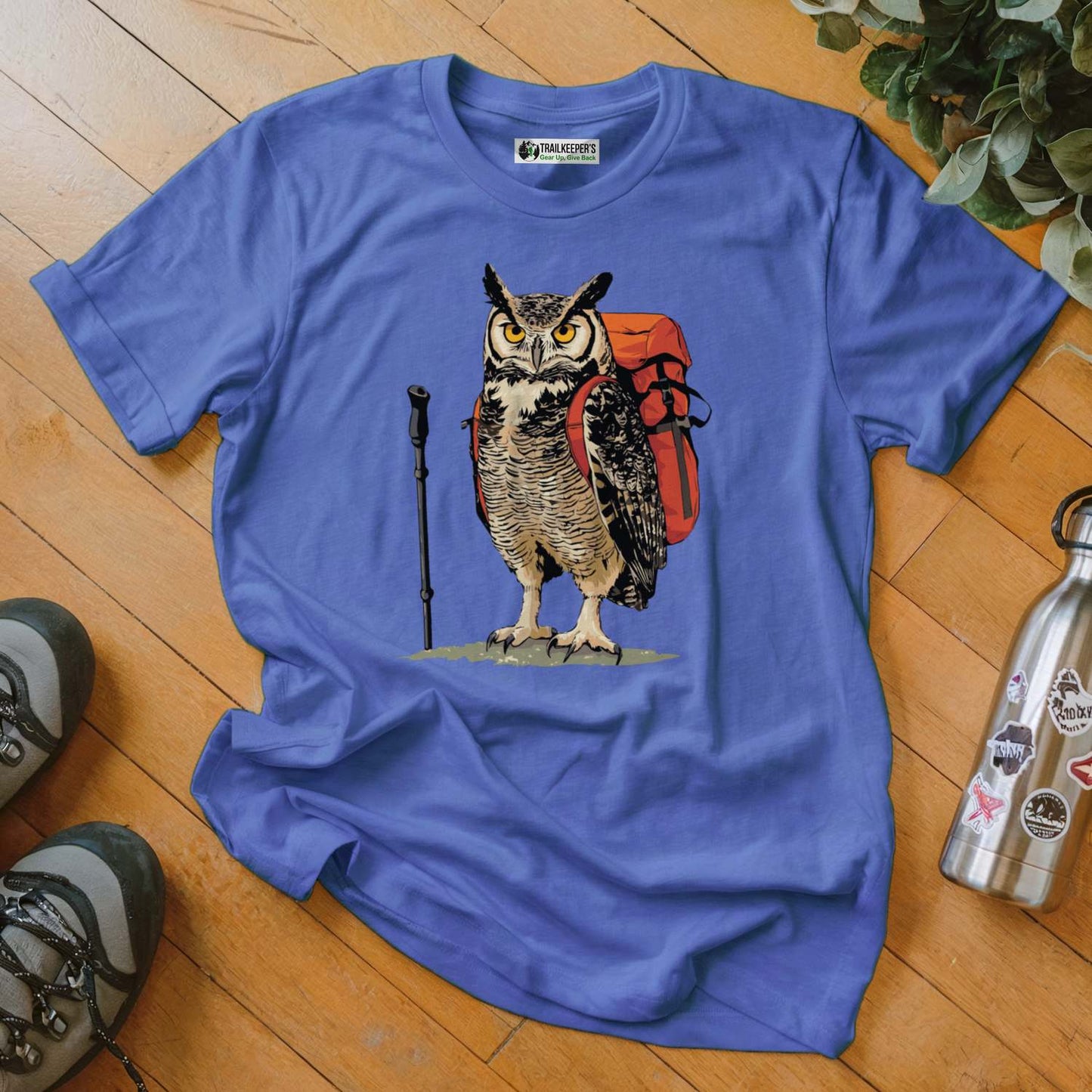 Great Horned Owl Backpacker T-Shirt