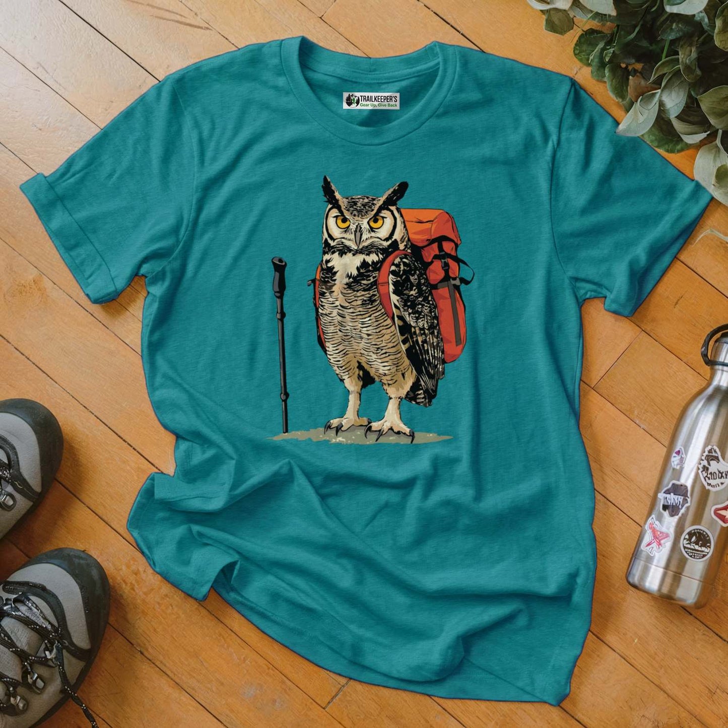 Great Horned Owl Backpacker T-Shirt