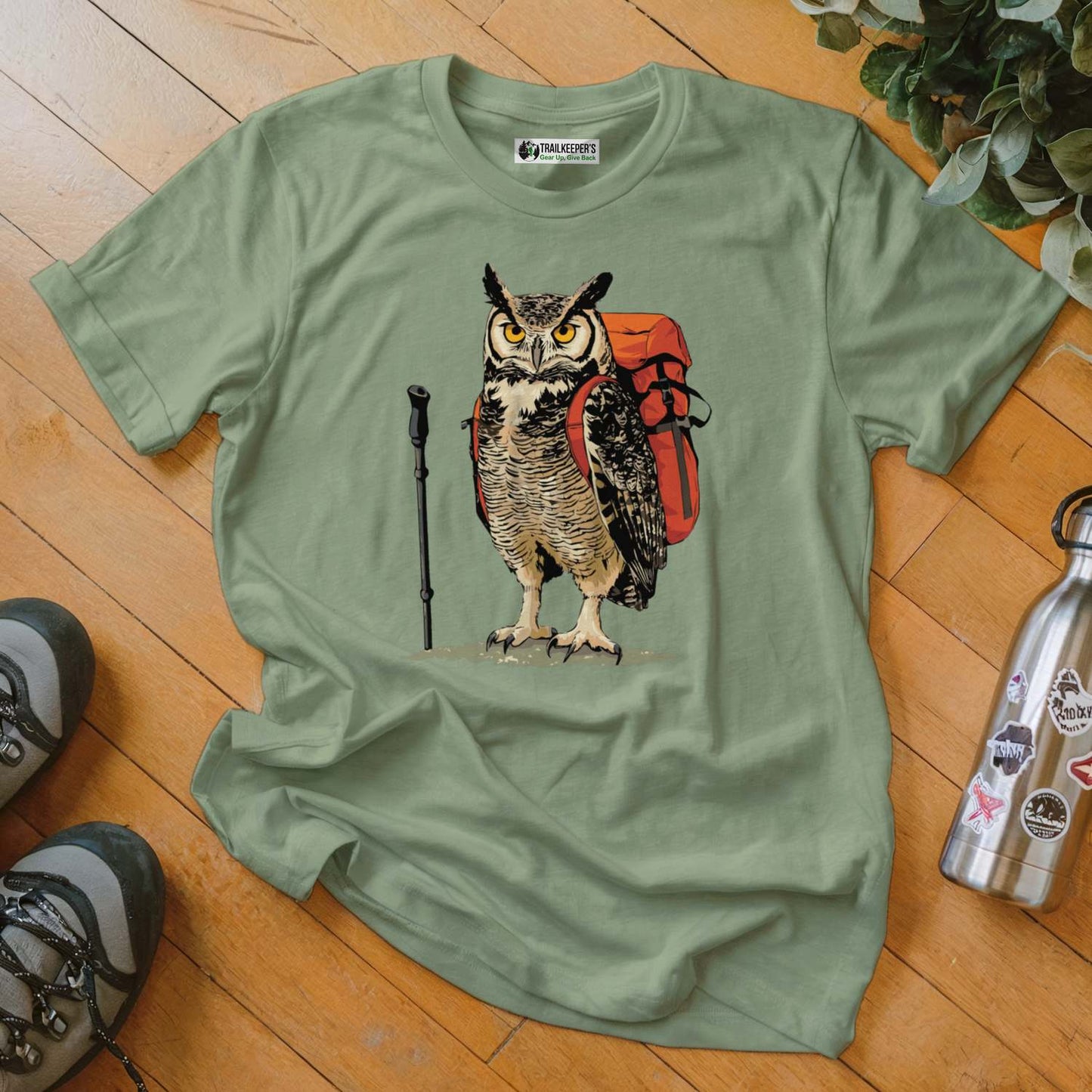 Great Horned Owl Backpacker T-Shirt