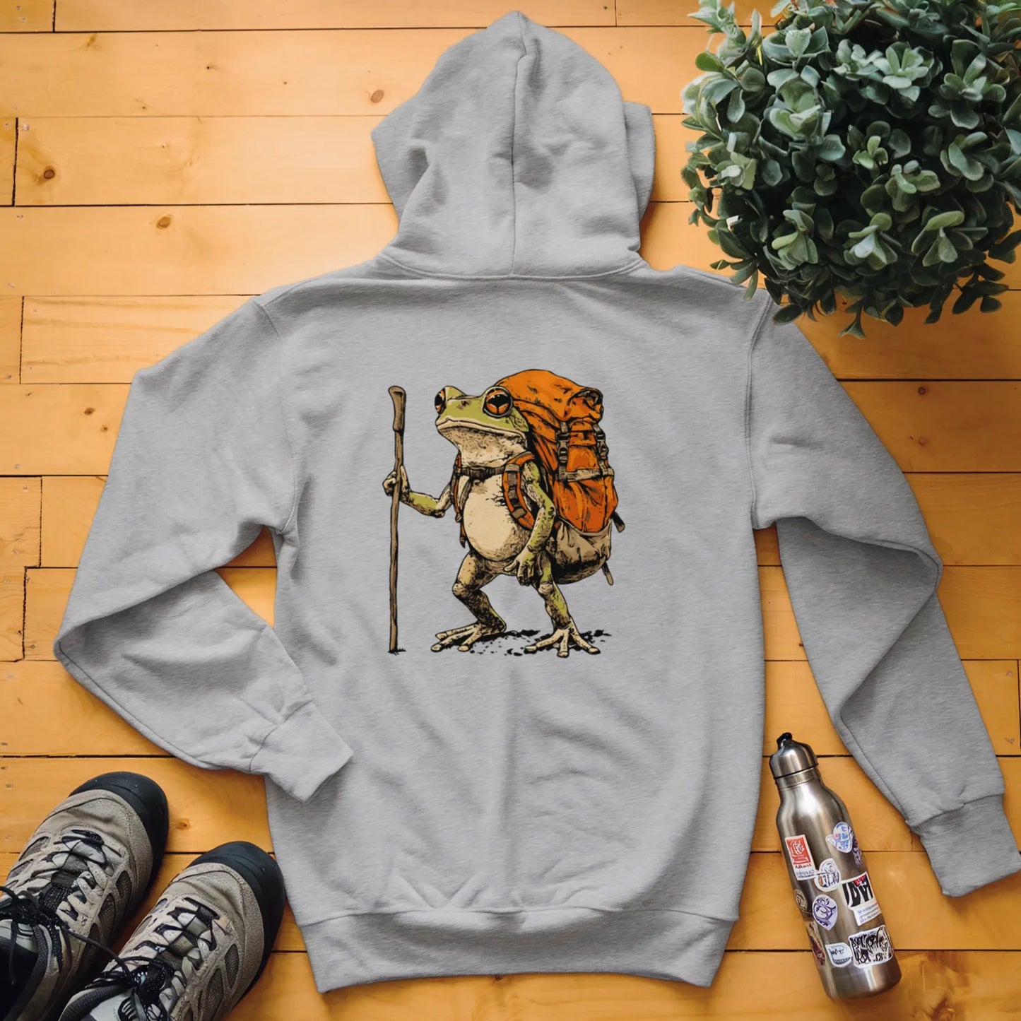 Green Tree Frog Backpacker Hoodie