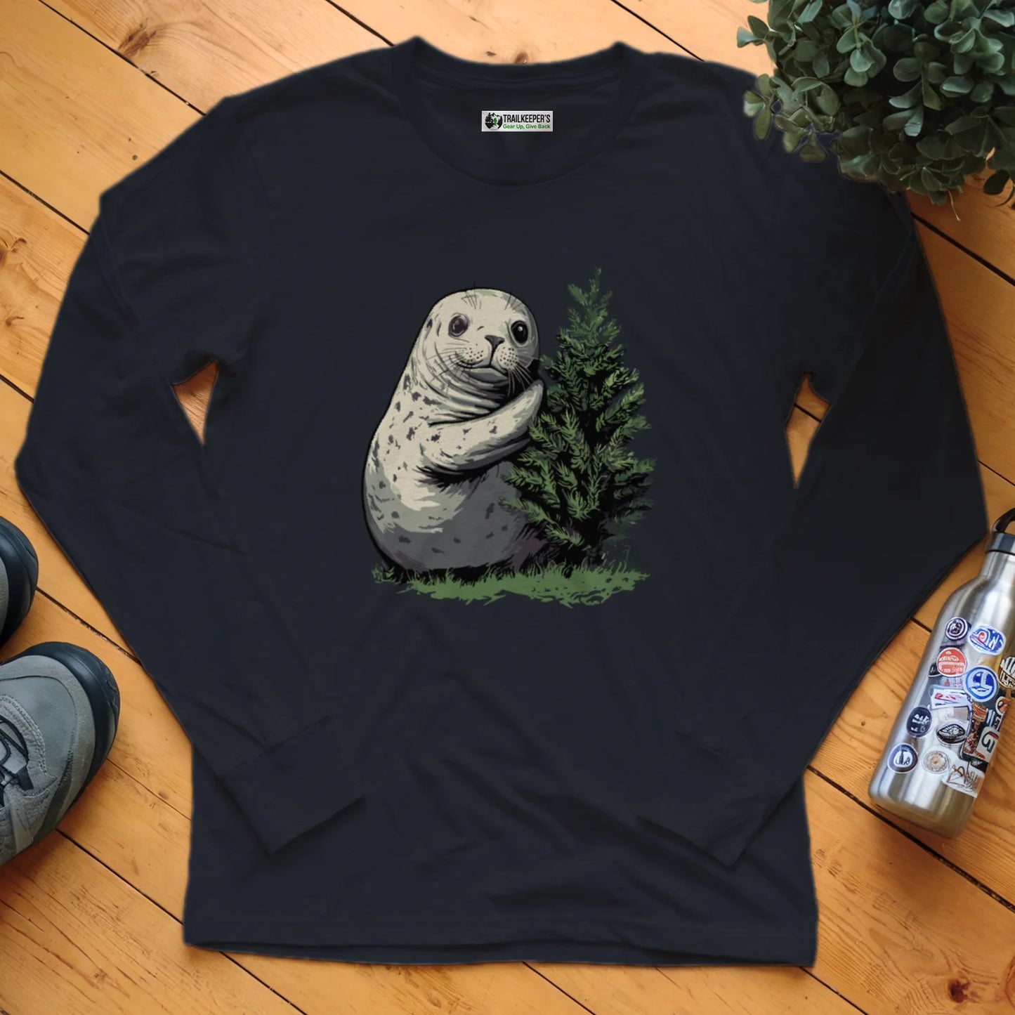 Harbor Seal Tree Hugger Long Sleeve T-Shirt