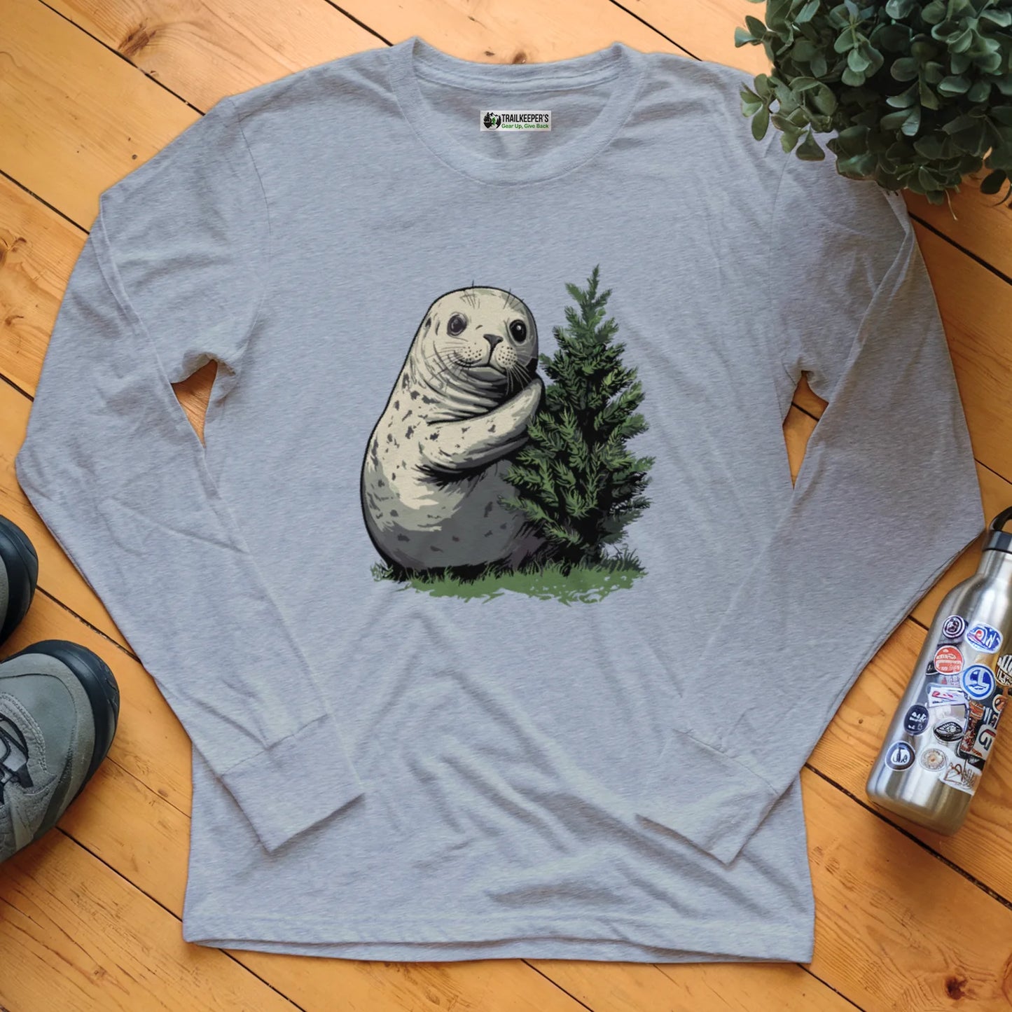 Harbor Seal Tree Hugger Long Sleeve T-Shirt