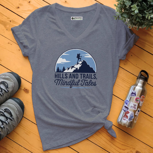 Hills And Trails, Mindful Tales V-Neck T-Shirt