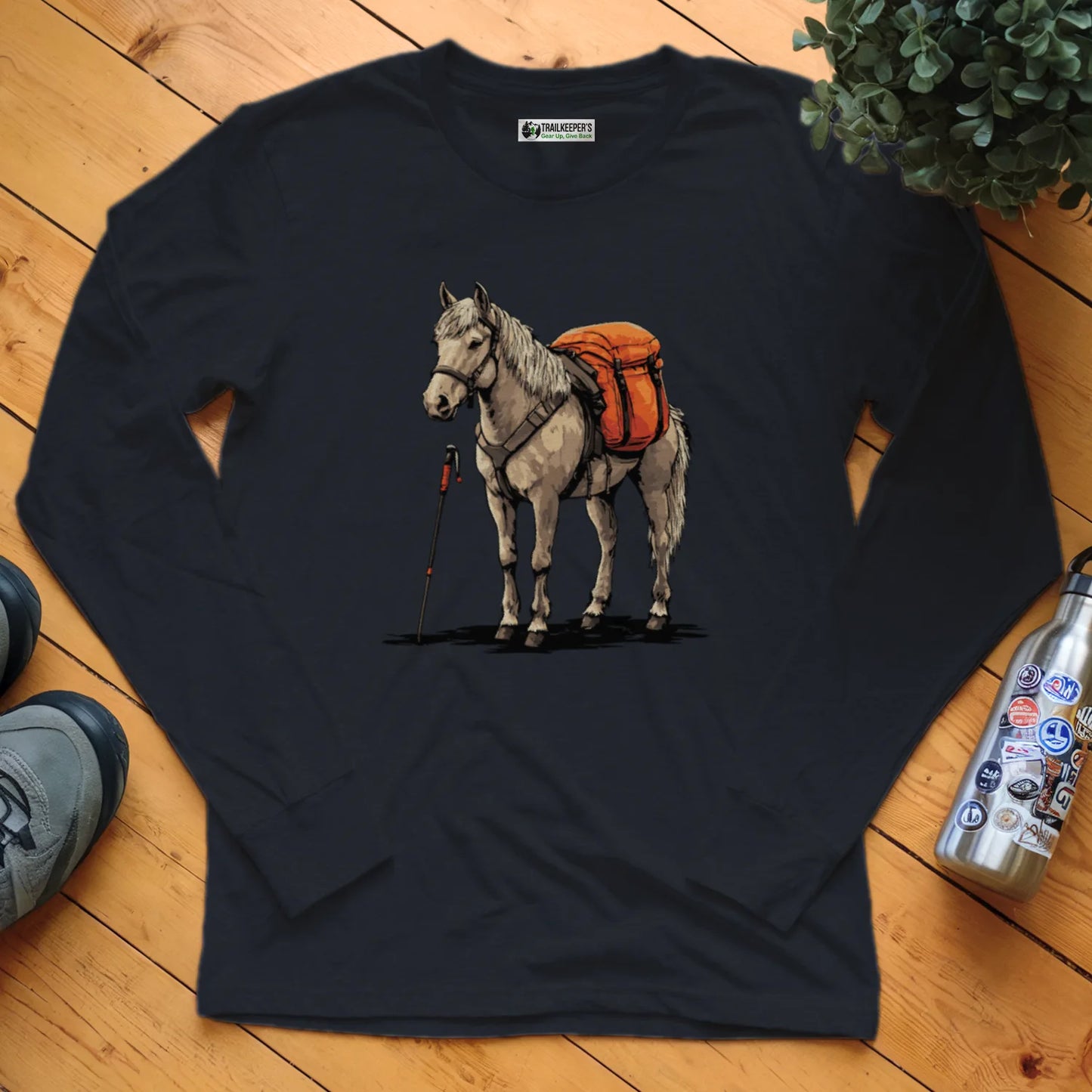 Horse Backpacker Long Sleeve T-Shirt