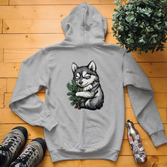 Husky Puppy Tree Hugger Hoodie