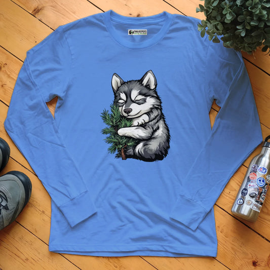 Husky Puppy Tree Hugger Long Sleeve T-Shirt