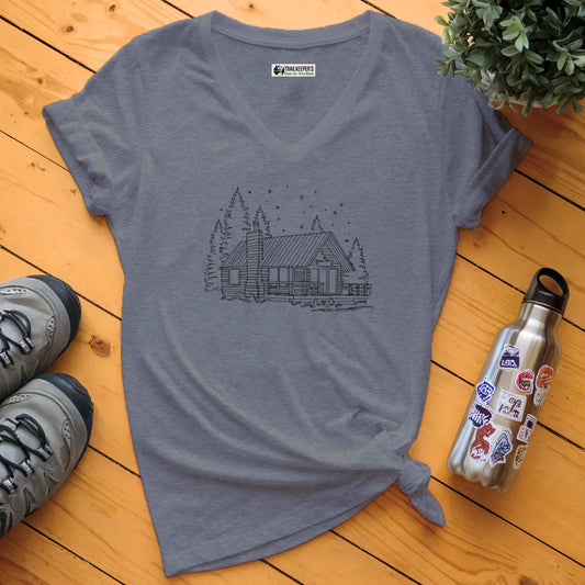 Log Cabin V-Neck T-Shirt