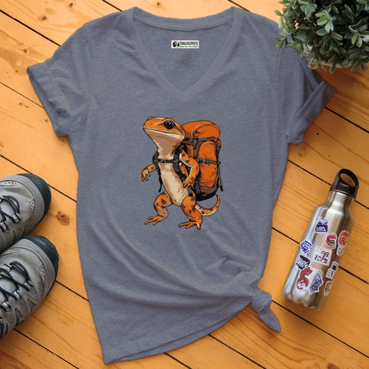Long-tailed Salamander Backpacker V-Neck T-Shirt
