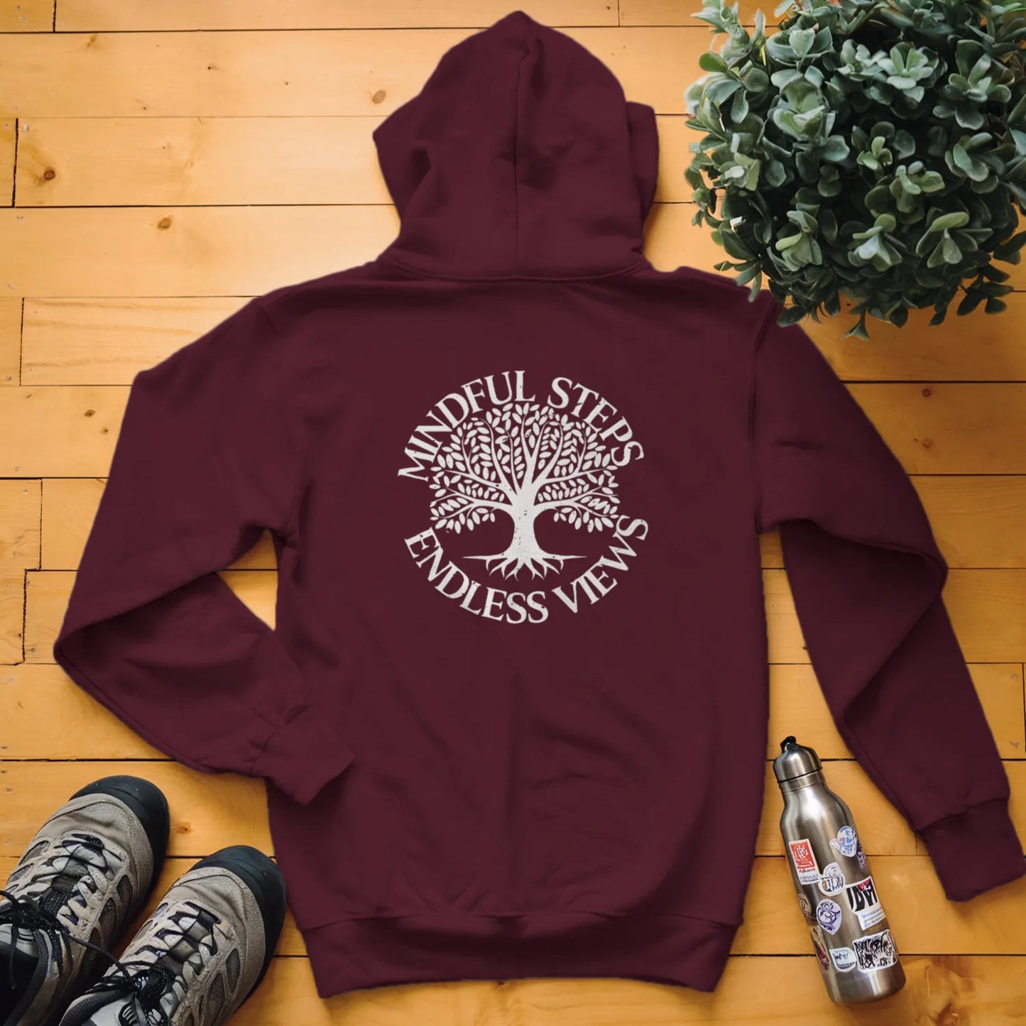 Mindful Steps, Endless Views Hoodie