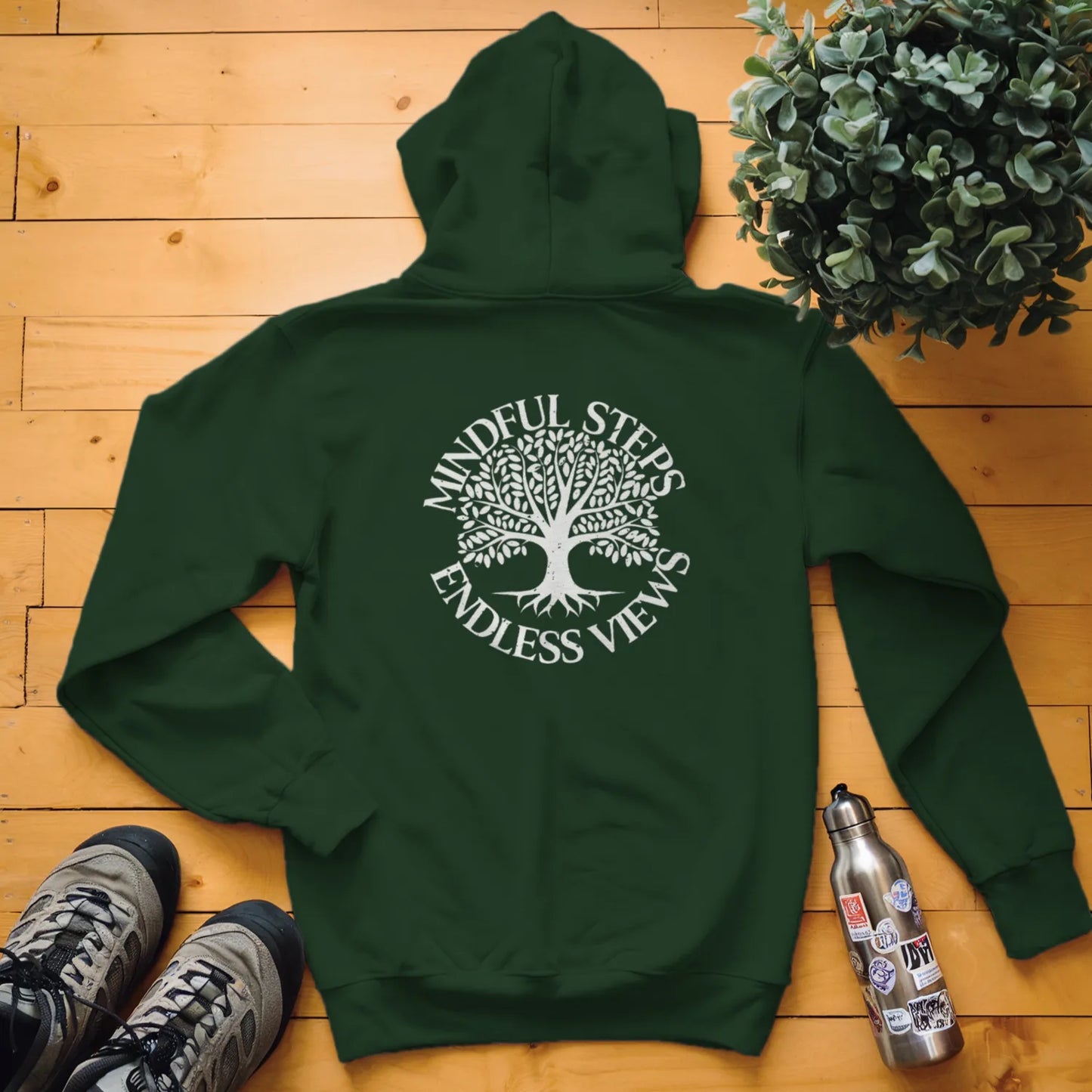Mindful Steps, Endless Views Hoodie