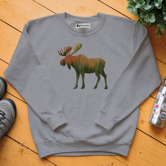 Moose Forest Scene Sweatshirt