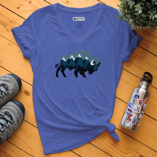 Mountain Buffalo V-Neck T-Shirt