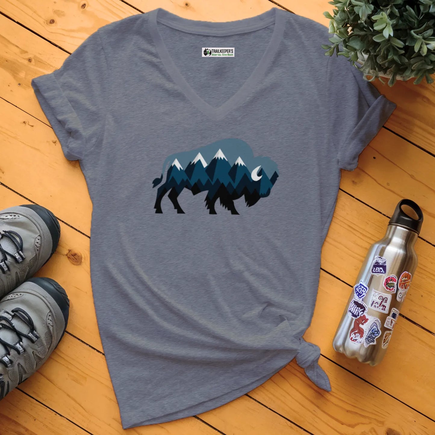 Mountain Buffalo V-Neck T-Shirt