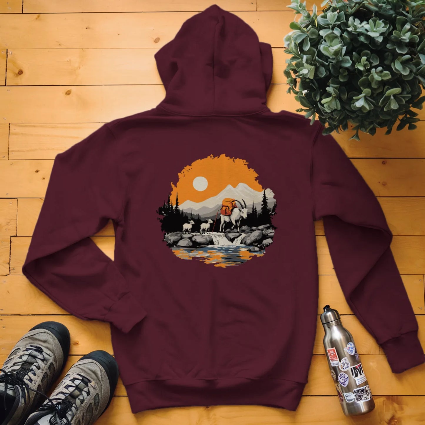 Mountain Goat Backpacker Family Hoodie