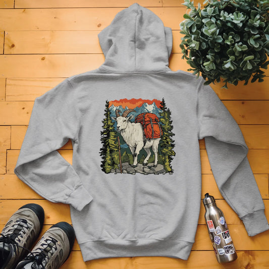 Mountain Goat Backpacker In The Mountains Hoodie