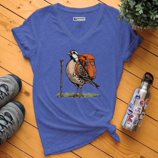 Northern Bobwhite Backpacker V-Neck T-Shirt