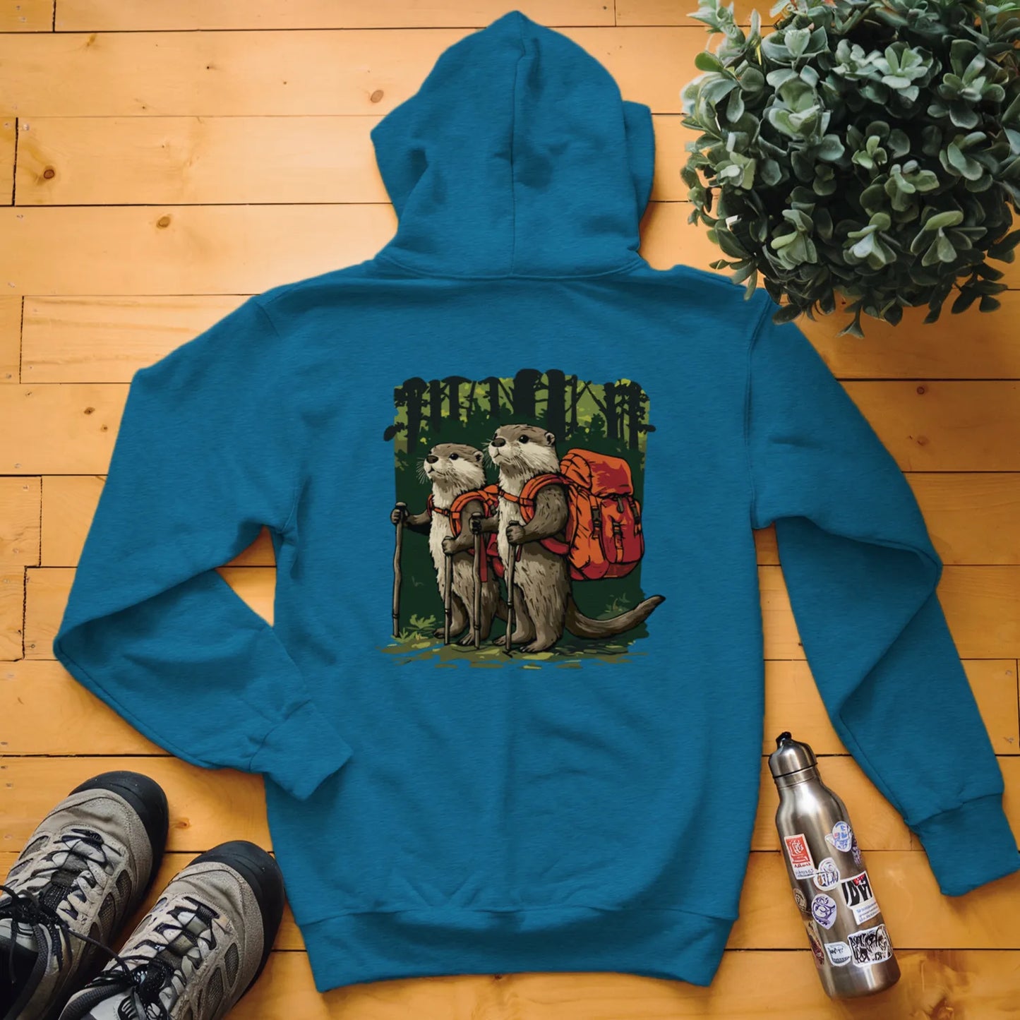 Otter Backpacker Buddies In The Forest Hoodie