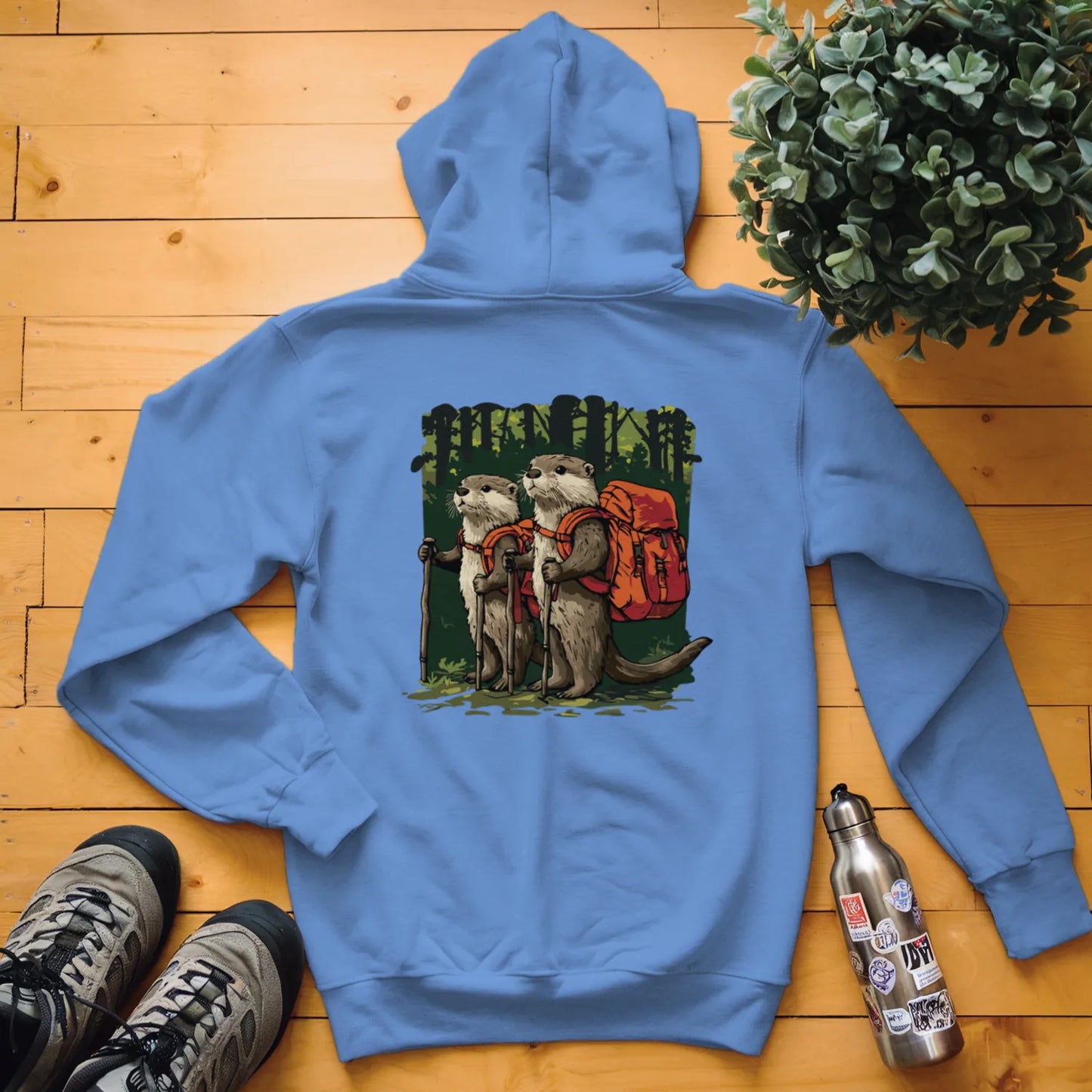Otter Backpacker Buddies In The Forest Hoodie