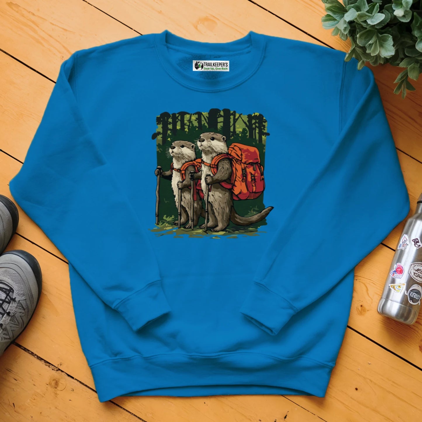 Otter Backpacker Buddies In The Forest Sweatshirt