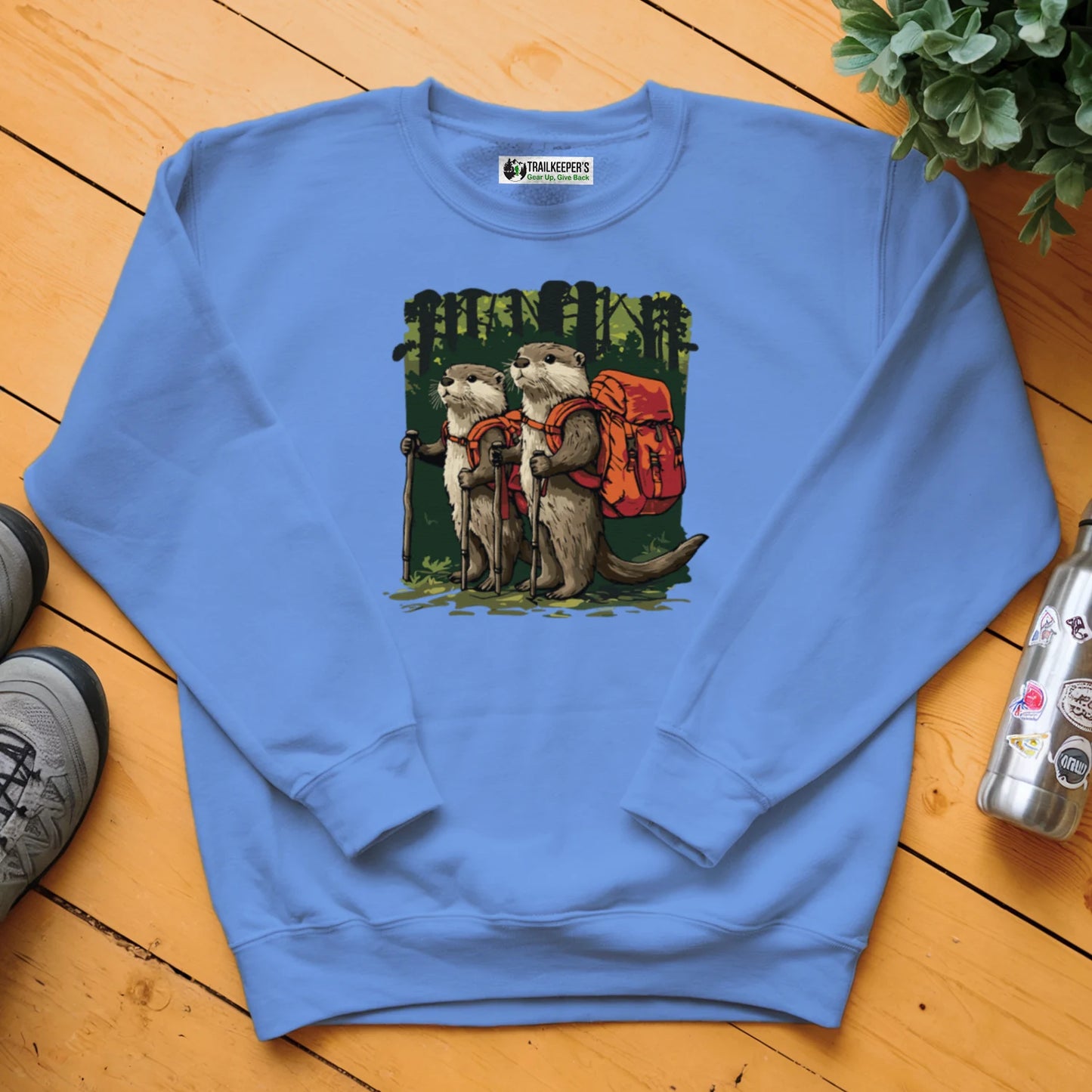 Otter Backpacker Buddies In The Forest Sweatshirt