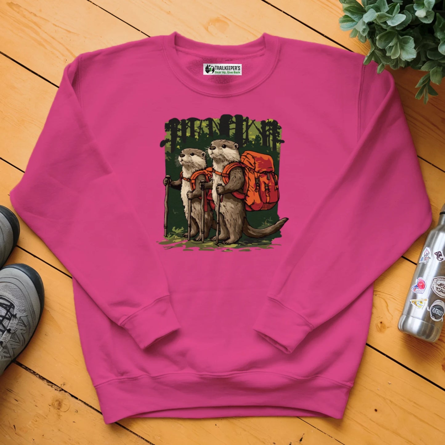 Otter Backpacker Buddies In The Forest Sweatshirt