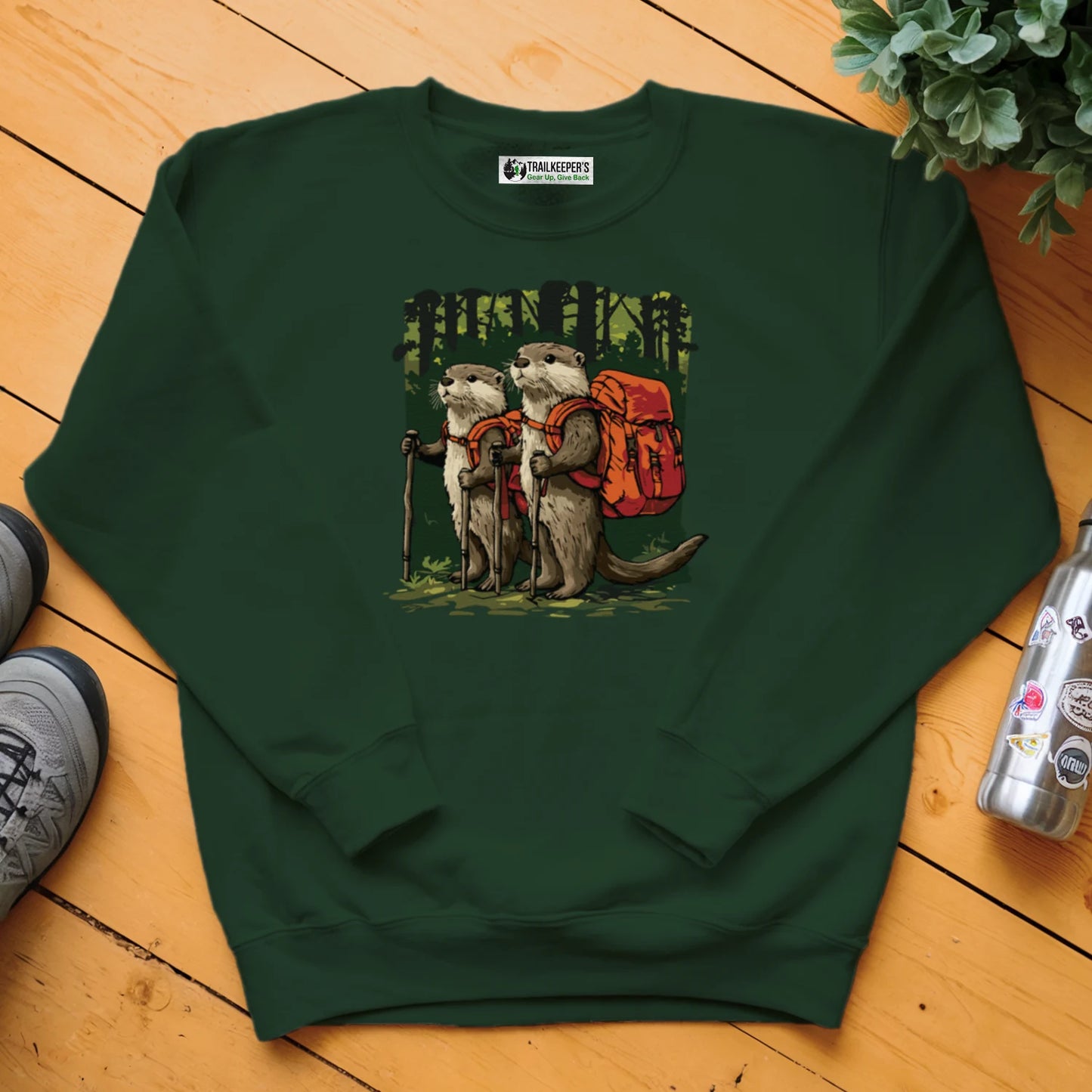Otter Backpacker Buddies In The Forest Sweatshirt