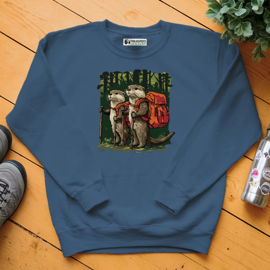 Otter Backpacker Buddies In The Forest Sweatshirt