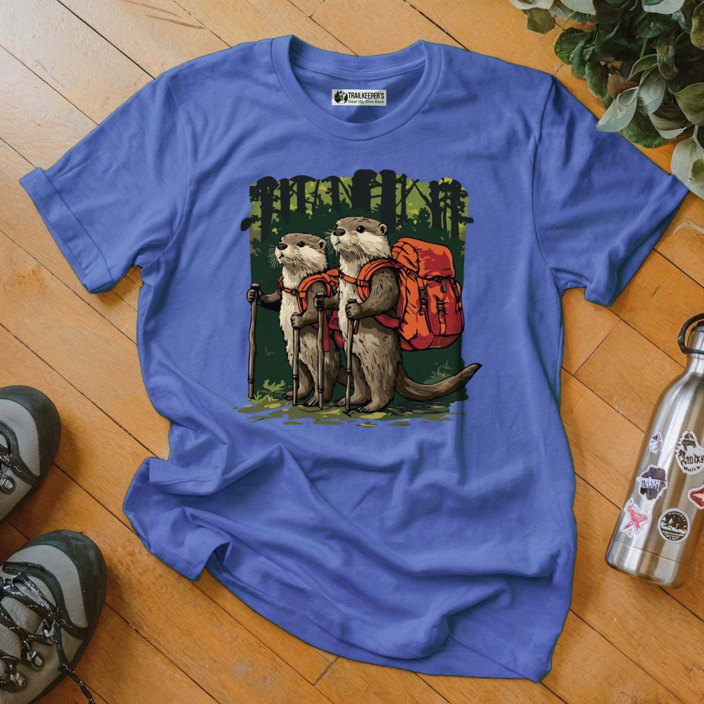 Otter Backpacker Buddies In The Forest T-Shirt