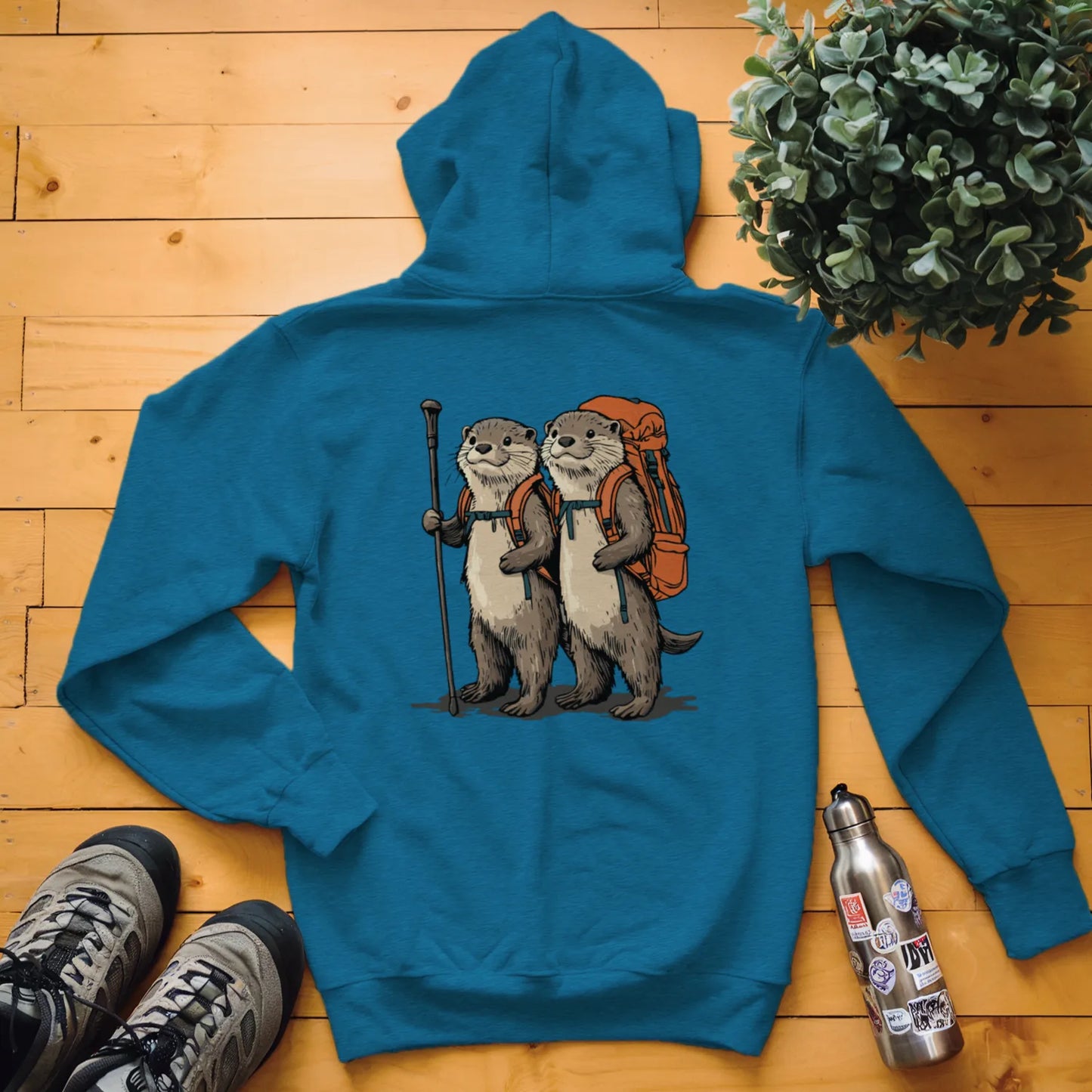 Otter Backpacker Couple Hoodie
