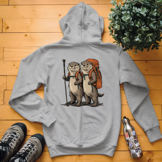 Otter Backpacker Couple Hoodie