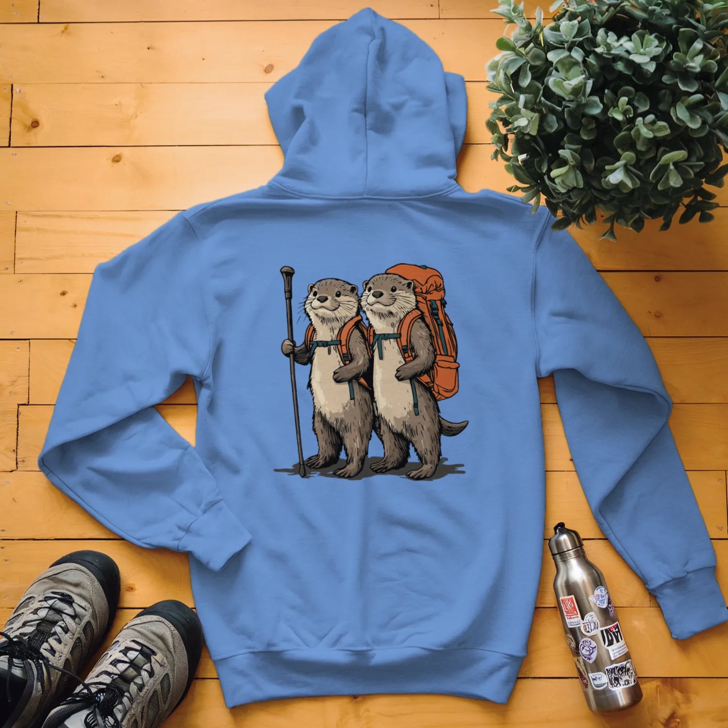 Otter Backpacker Couple Hoodie