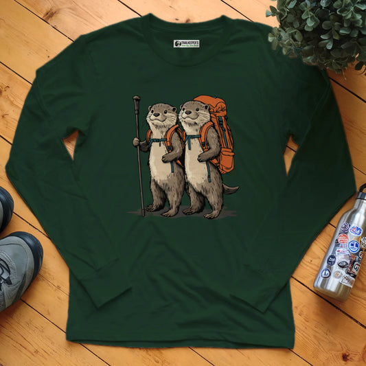 Otter Backpacker Couple Long Sleeve T-Shirt