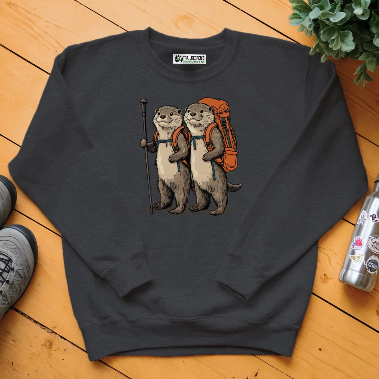 Otter Backpacker Couple Sweatshirt
