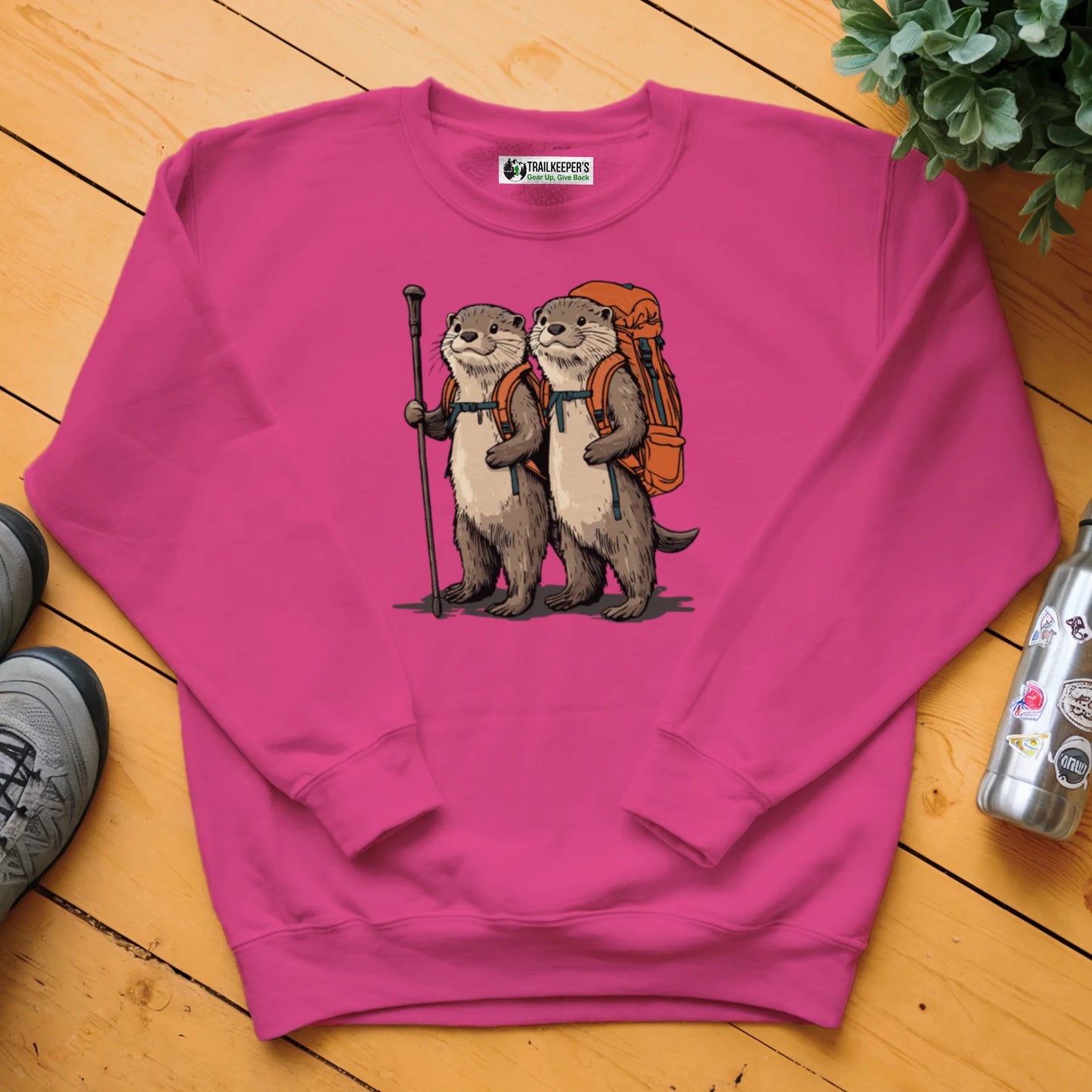 Otter Backpacker Couple Sweatshirt