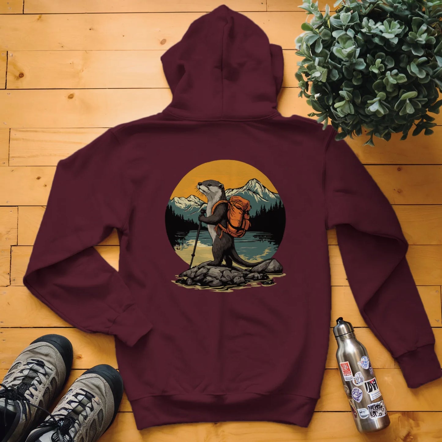 Otter Backpacker On The River Hoodie
