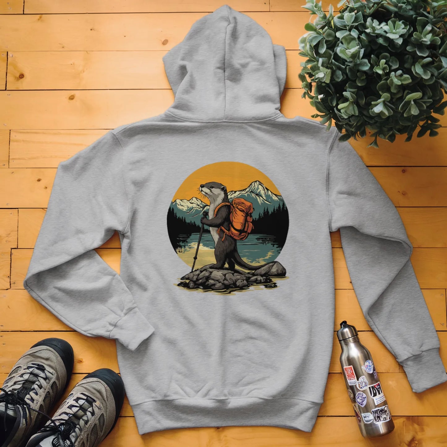 Otter Backpacker On The River Hoodie