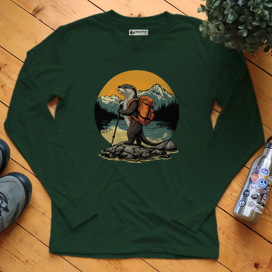Otter Backpacker On The River Long Sleeve T-Shirt