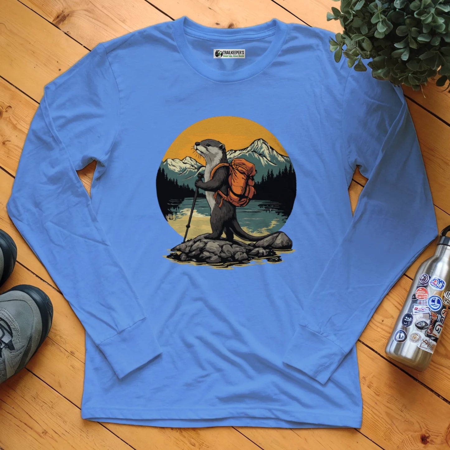 Otter Backpacker On The River Long Sleeve T-Shirt