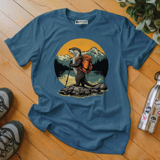 Otter Backpacker On The River T-Shirt