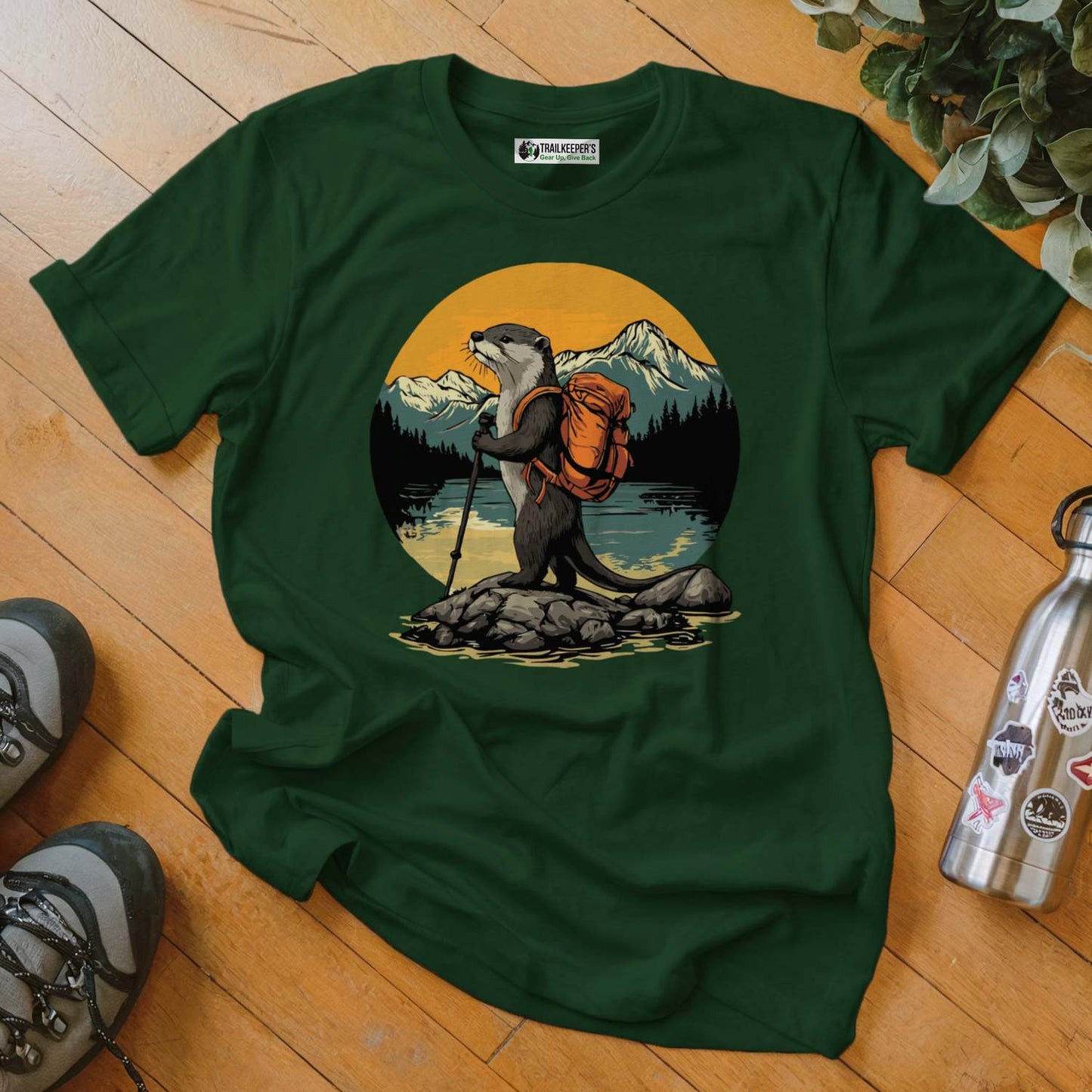 Otter Backpacker On The River T-Shirt