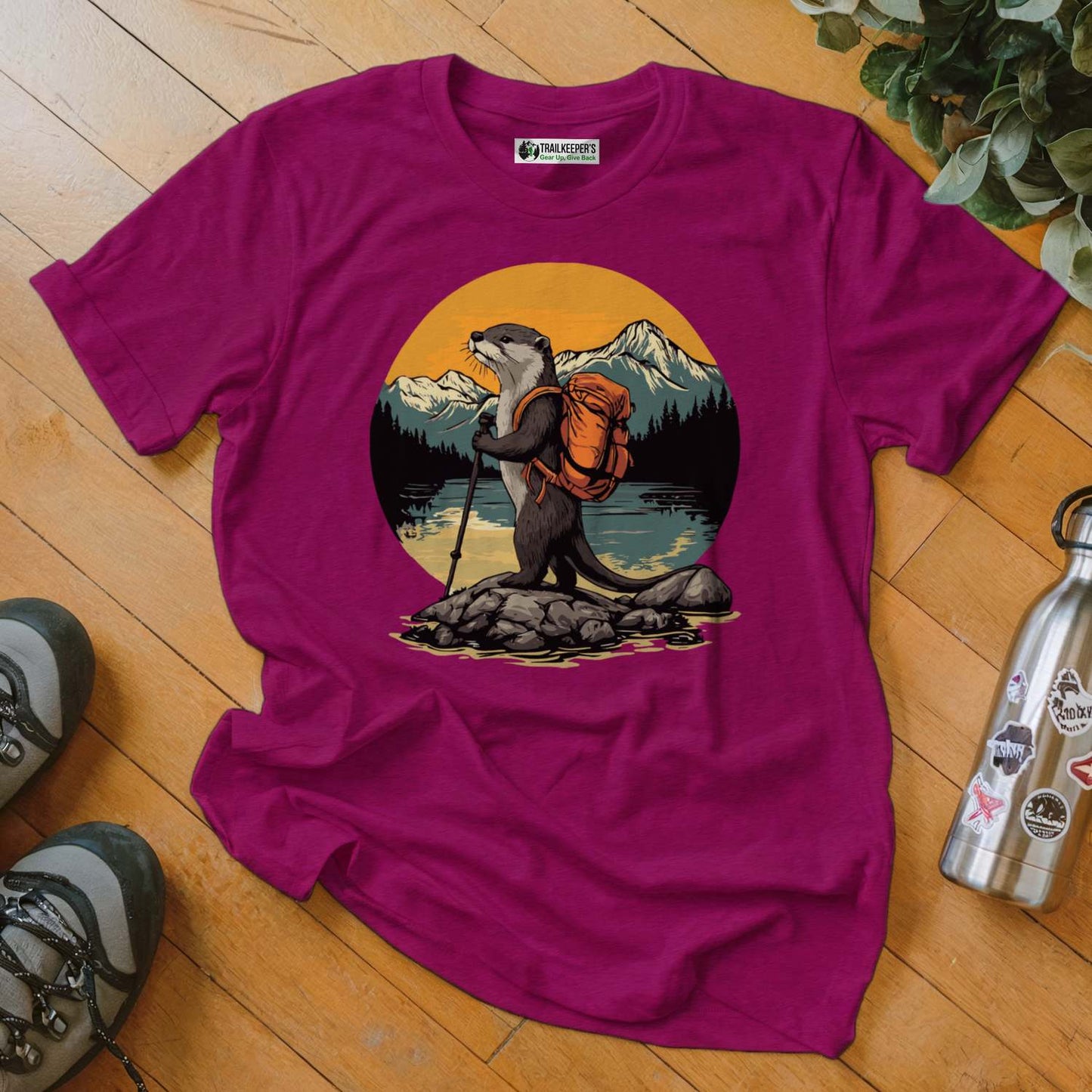 Otter Backpacker On The River T-Shirt