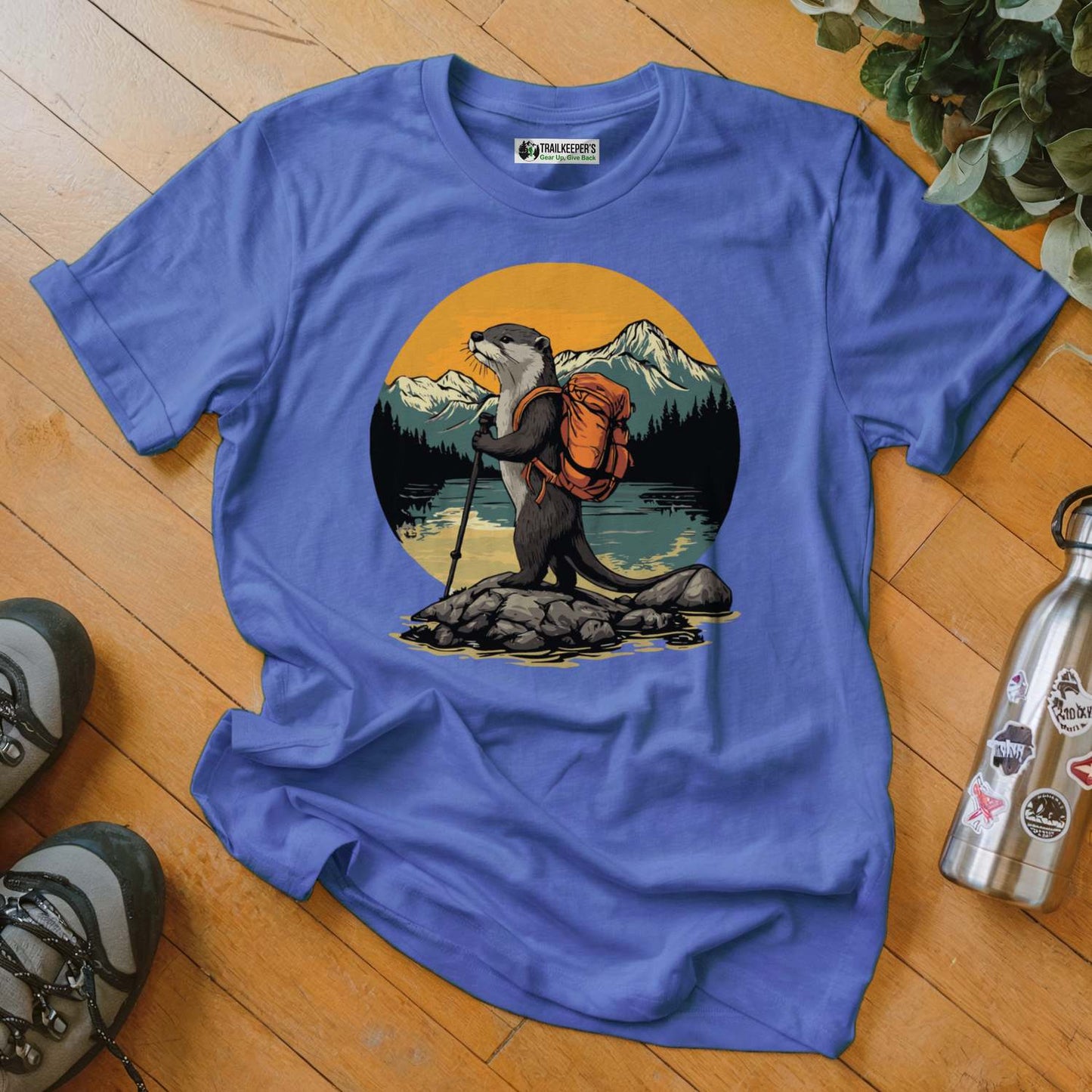 Otter Backpacker On The River T-Shirt