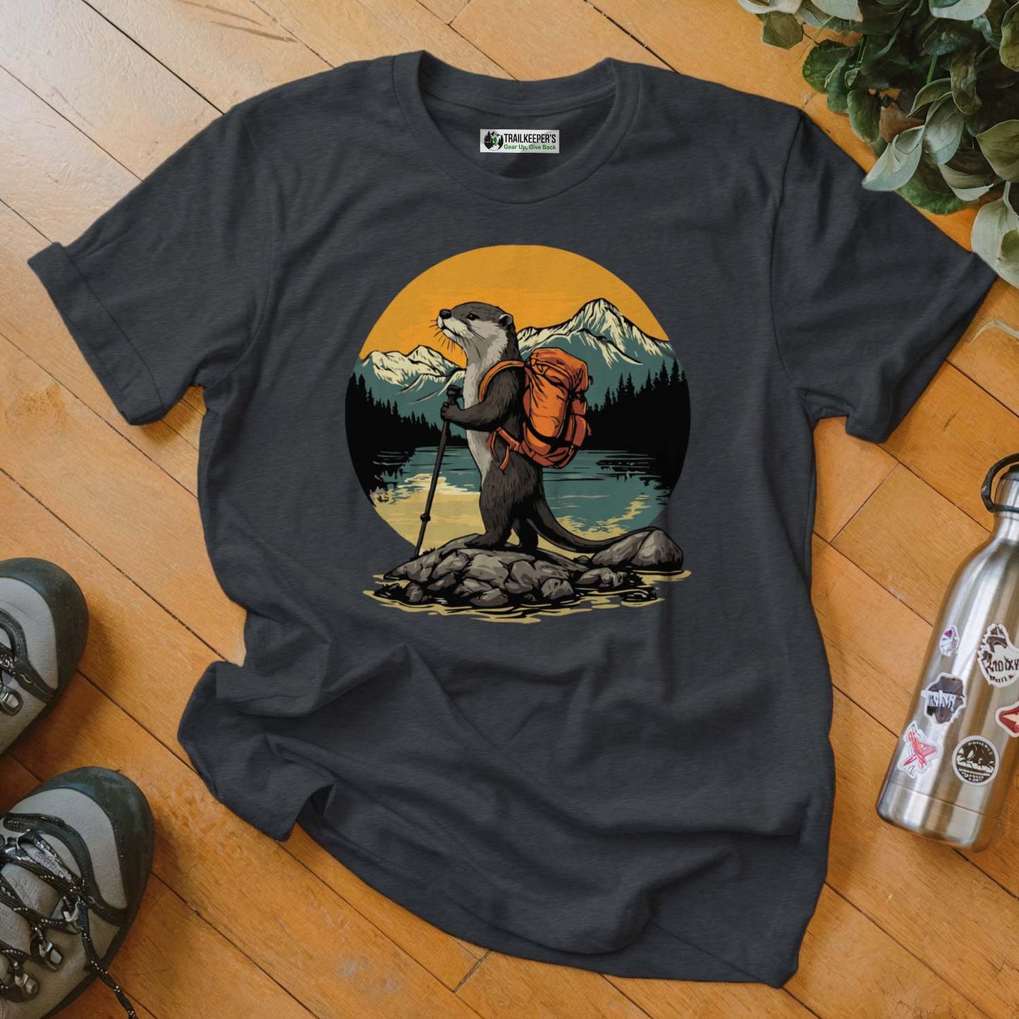 Otter Backpacker On The River T-Shirt