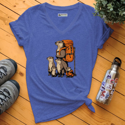 Otter Backpacker V-Neck T-Shirt
