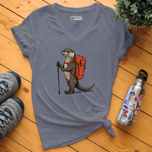 Otter Backpacker V-Neck T-Shirt
