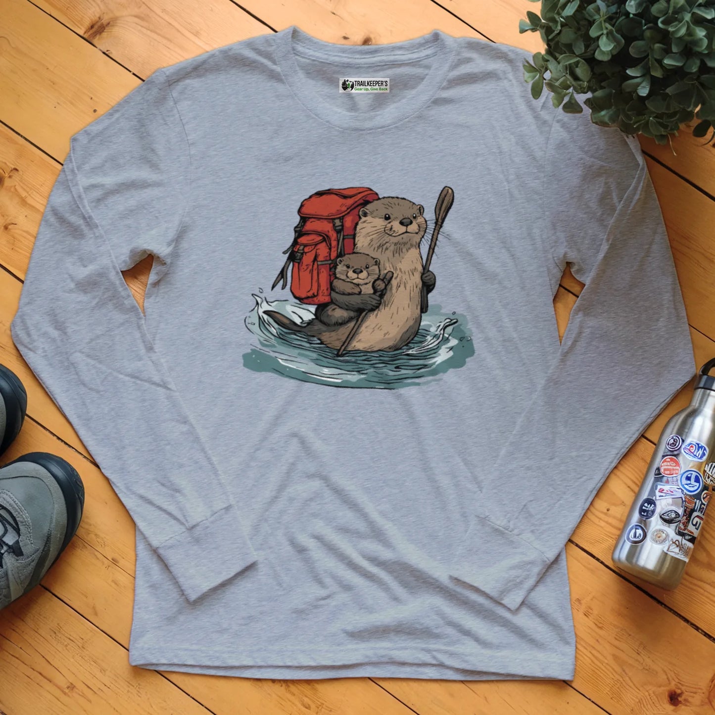 Otter Backpacker Family Fording River Long Sleeve T-Shirt