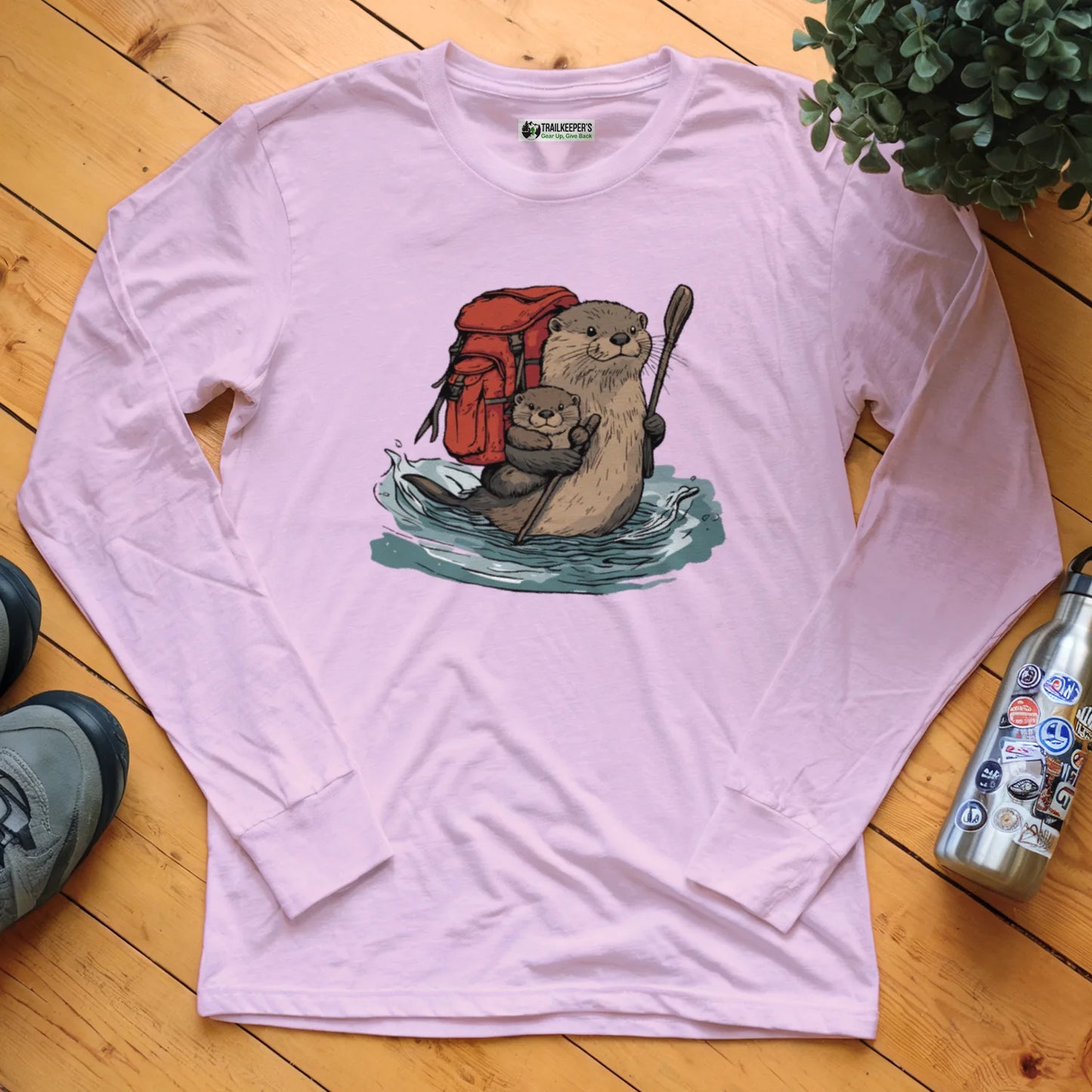 Otter Backpacker Family Fording River Long Sleeve T-Shirt