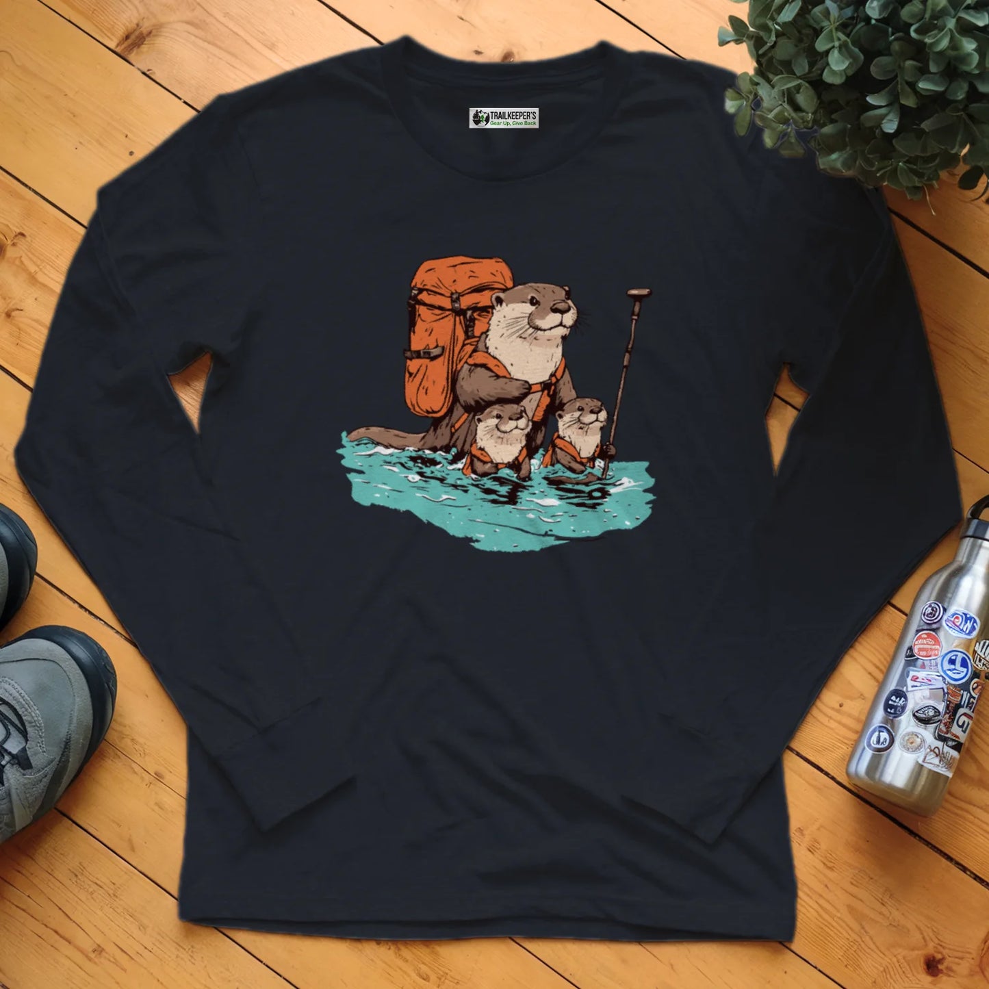 Otter Backpacker Family Fording River Long Sleeve T-Shirt