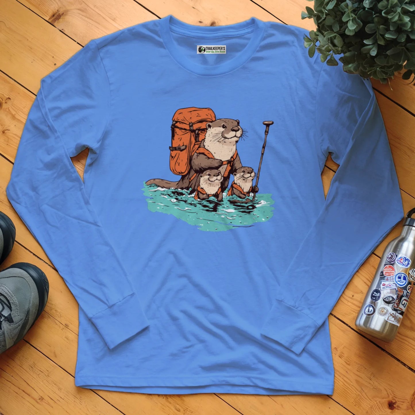 Otter Backpacker Family Fording River Long Sleeve T-Shirt