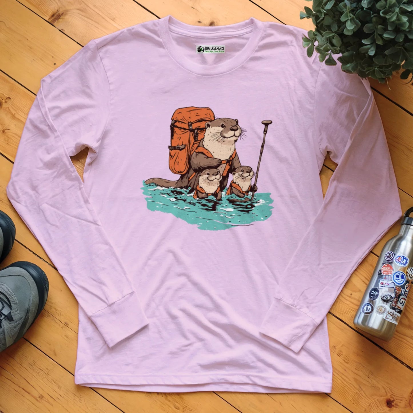 Otter Backpacker Family Fording River Long Sleeve T-Shirt